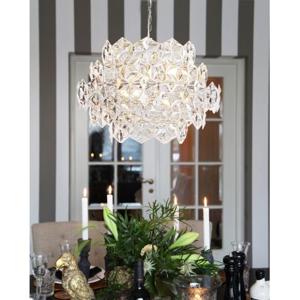 ByRydens - Lámpara colgante con cadena MONARQUE MINI 3xE14/8W/230V transparente