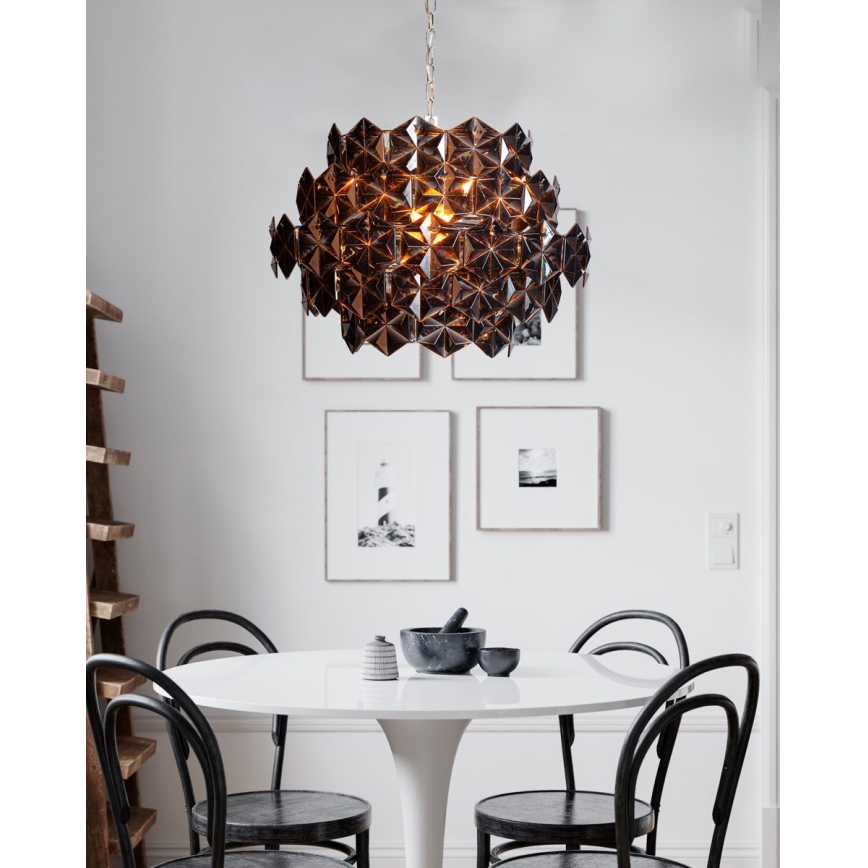 ByRydens - Lámpara colgante con cadena MONARQUE MINI 3xE14/8W/230V negra