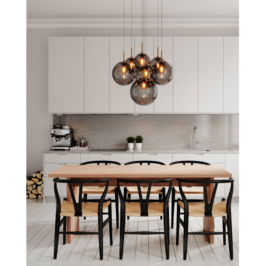 ByRydens - Lámpara colgante con cable LAURA 7xE27/8W/230V