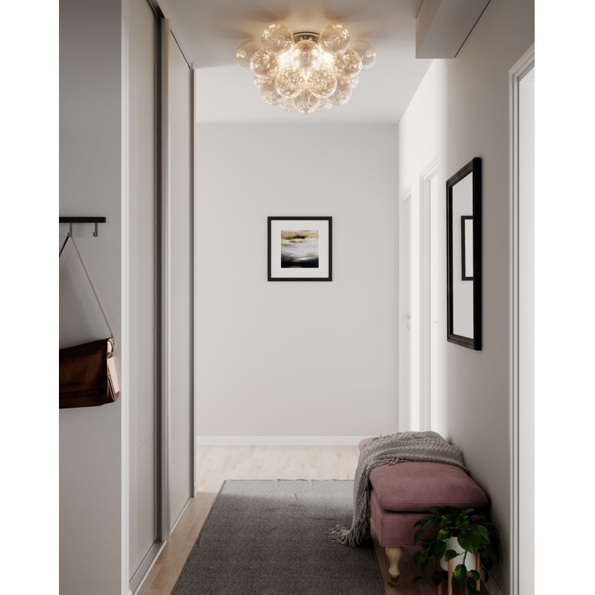 ByRydens - Lámpara de techo GROSS 6xG9/8W/230V ahumado/marrón, diámetro 70 cm