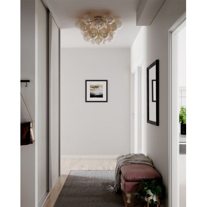 ByRydens - Lámpara de techo GROSS 6xG9/8W/230V ahumado/marrón, diámetro 70 cm