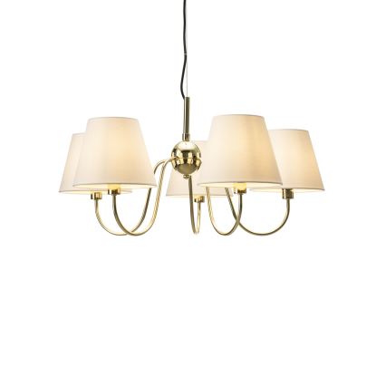 ByRydens - Lámpara colgante con cable LYNF 5xE14/8W/230V latón/blanco