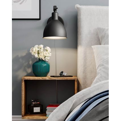 ByRydens - Aplique BAZAR MINI 1xE27/5W/230V negro