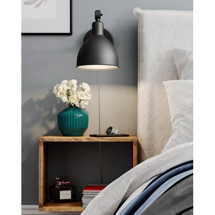 ByRydens - Aplique BAZAR MINI 1xE27/5W/230V negro