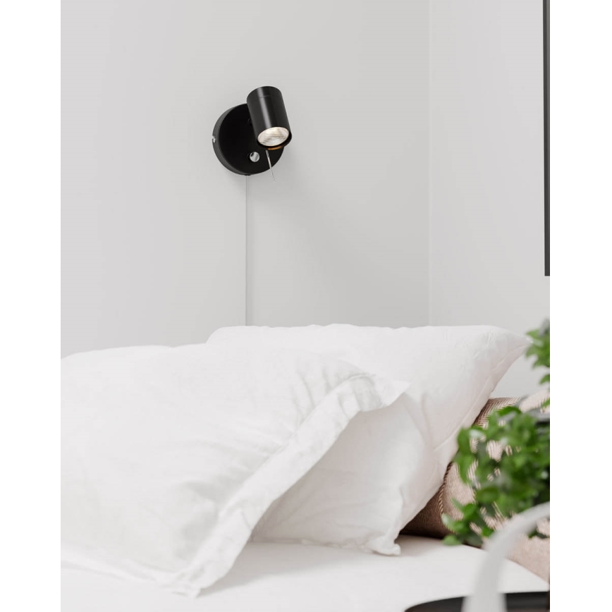 ByRydens - Foco de pared regulable CORRECT 1xGU10/7W/230V negro