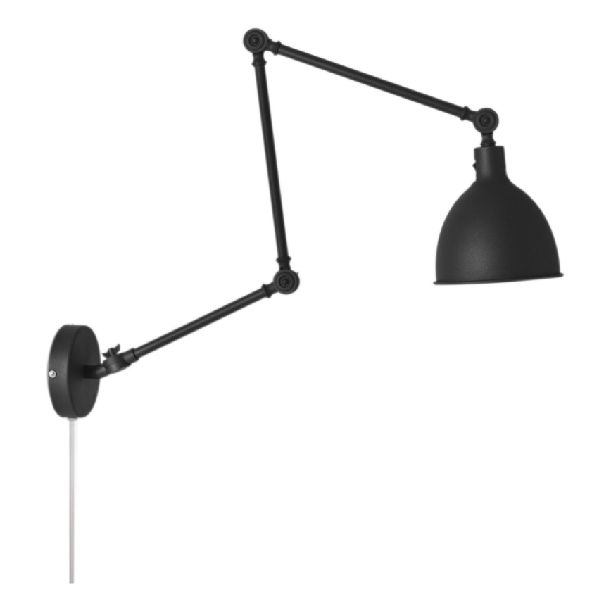 ByRydens - Aplique regulable BAZAR 1xE27/5W/230V negro