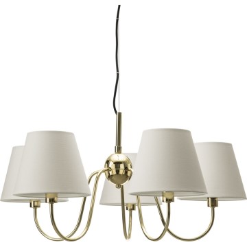 ByRydens - Lámpara colgante con cable LYNF 5xE14/8W/230V latón/blanco