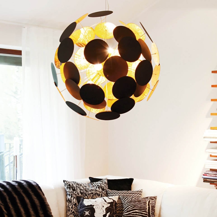ByRydens - Lámpara colgante PLANET 4xE14/5W/230V negro/dorado diá. 50 cm
