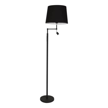 ByRydens - Lámpara de pie LED ORLANDO 1xE27/5W/230V + LED/3W, negra, Ø 36 cm
