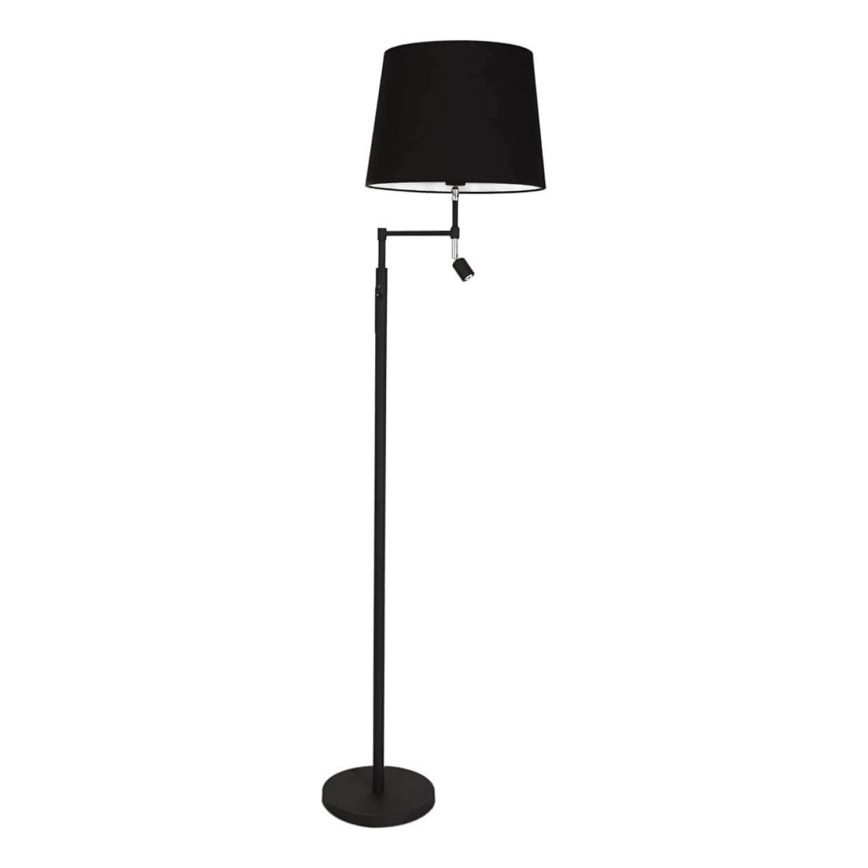 ByRydens - Lámpara de pie LED ORLANDO 1xE27/5W/230V + LED/3W, negra, Ø 36 cm