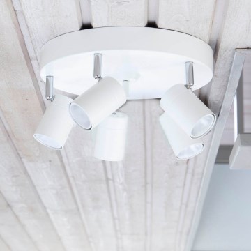 ByRydens - Lámpara de techo CORRECT de 5 focos GU10/7W/230V blanca Ø 30 cm