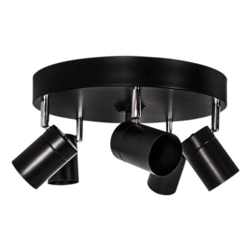 ByRydens - Lámpara de techo de focos CORRECT 5xGU10/7W/230V, negra, diámetro 30 cm