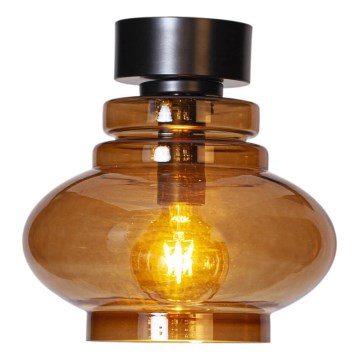 ByRydens - Lámpara de techo DOLORES 1xE27/5W/230V Ø 30 cm, marrón/vidrio ahumado