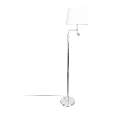 ByRydens - Lámpara LED de pie ORLANDO 1xE27/5W/230V + LED/3W blanco/cromo brillante diá. 36 cm