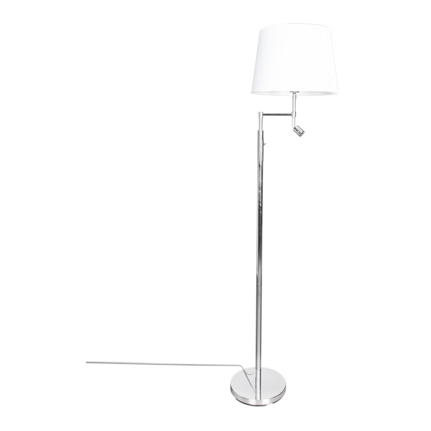 ByRydens - Lámpara LED de pie ORLANDO 1xE27/5W/230V + LED/3W blanco/cromo brillante diá. 36 cm