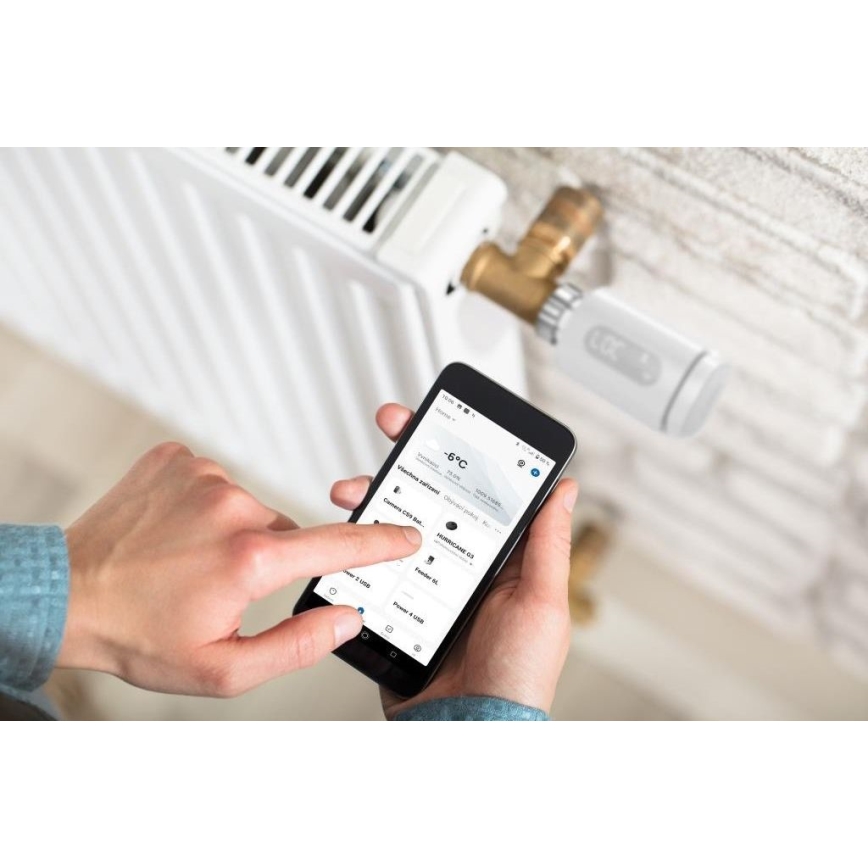 Cabezal termostático inteligente con pantalla LED 2xAA/3V Zigbee