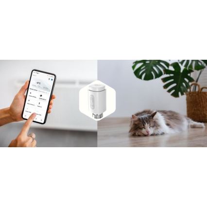 Cabezal termostático inteligente con pantalla LED 2xAA/3V Zigbee