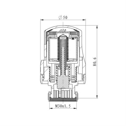 Cabezal termostático M30x1,5