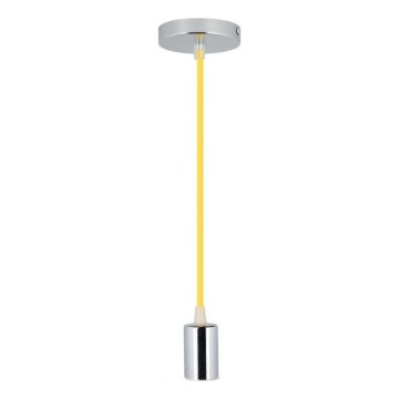 Cable de alimentación 1xE27/60W/230V amarillo/cromo brillante