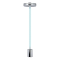 Cable de alimentación 1xE27/60W/230V azul claro/cromo brillante