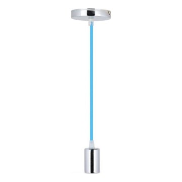 Cable de alimentación 1xE27/60W/230V azul/cromo brillante