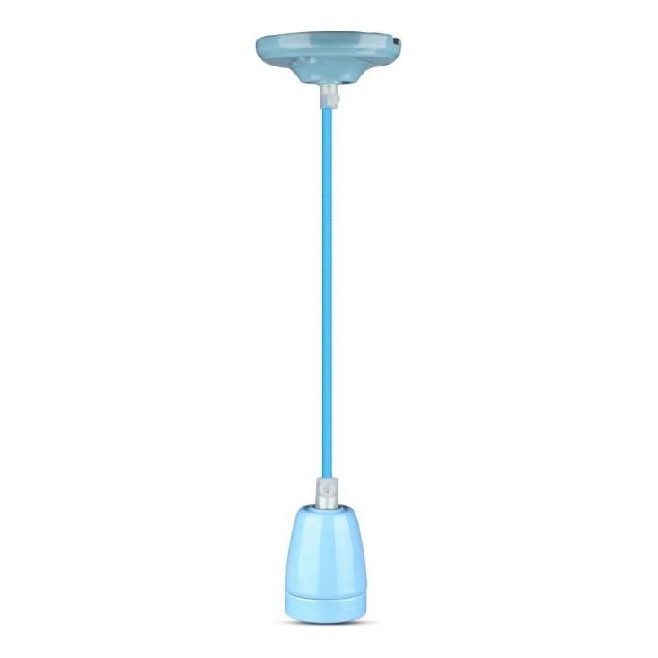 Cable de alimentación 1xE27/60W/230V azul/porcelana
