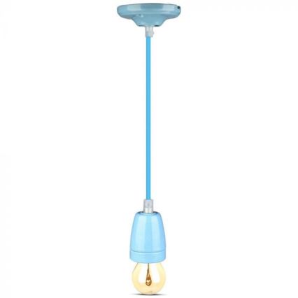 Cable de alimentación 1xE27/60W/230V azul/porcelana