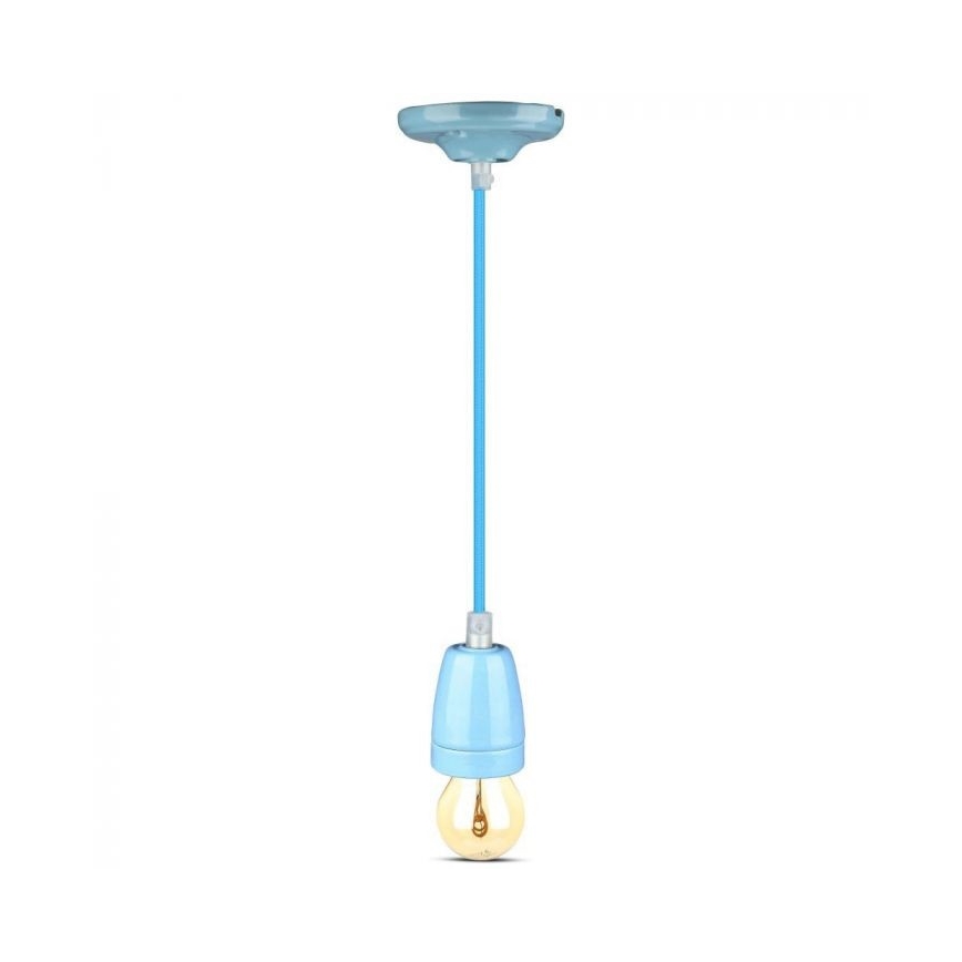 Cable de alimentación 1xE27/60W/230V azul/porcelana