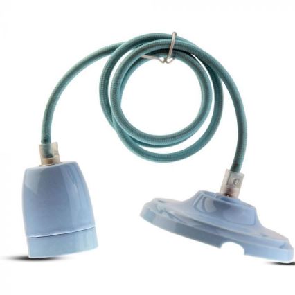 Cable de alimentación 1xE27/60W/230V azul/porcelana