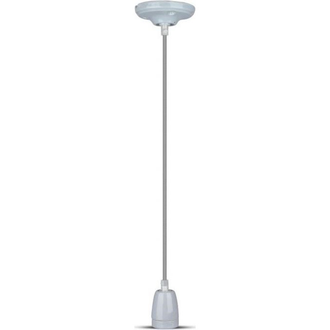 Cable de alimentación 1xE27/60W/230V gris/porcelana