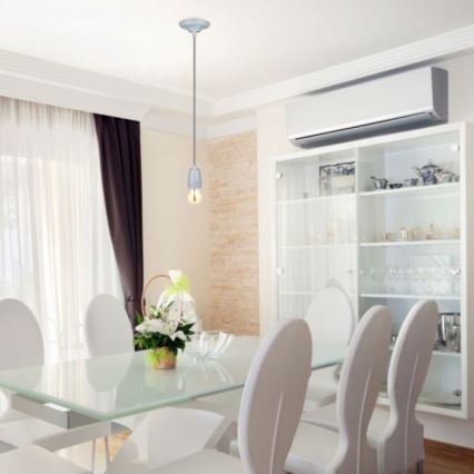 Cable de alimentación 1xE27/60W/230V gris/porcelana