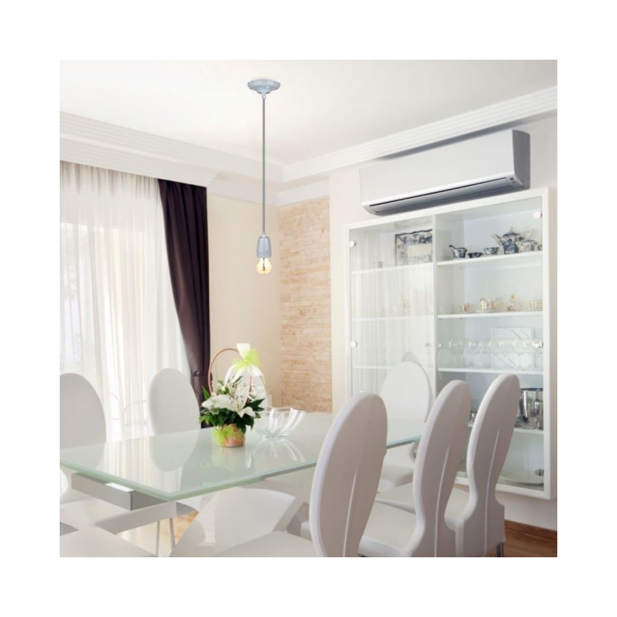 Cable de alimentación 1xE27/60W/230V gris/porcelana