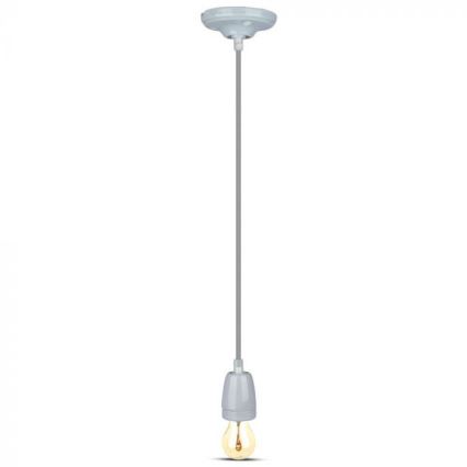 Cable de alimentación 1xE27/60W/230V gris/porcelana
