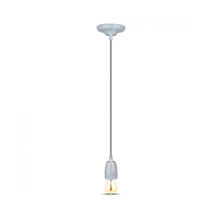 Cable de alimentación 1xE27/60W/230V gris/porcelana