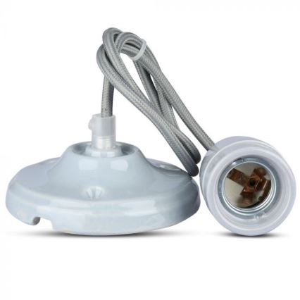 Cable de alimentación 1xE27/60W/230V gris/porcelana