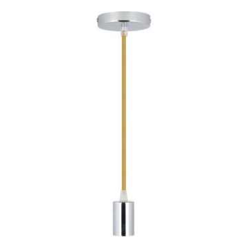 Cable de alimentación 1xE27/60W/230V marrón/cromo brillante