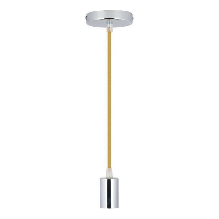 Cable de alimentación 1xE27/60W/230V marrón/cromo brillante