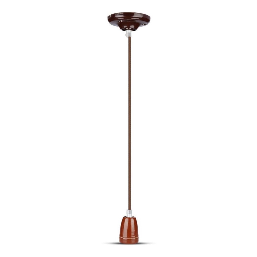Cable de alimentación 1xE27/60W/230V marrón/porcelana