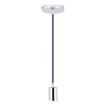 Cable de alimentación 1xE27/60W/230V morada/cromo brillante