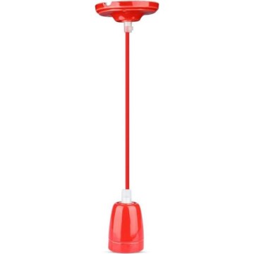 Cable de alimentación 1xE27/60W/230V rojo/porcelana