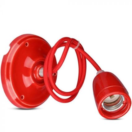 Cable de alimentación 1xE27/60W/230V rojo/porcelana