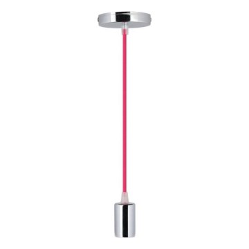 Cable de alimentación 1xE27/60W/230V rosa oscuro/cromo brillante