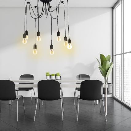 Cable de alimentación 8xE27/60W/230V araña negro