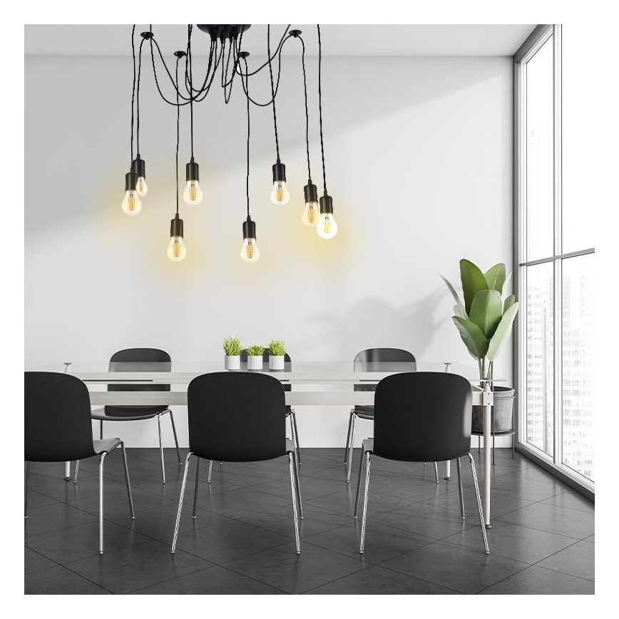 Cable de alimentación 8xE27/60W/230V araña negro