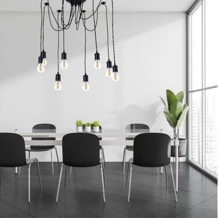 Cable de alimentación 8xE27/60W/230V araña negro