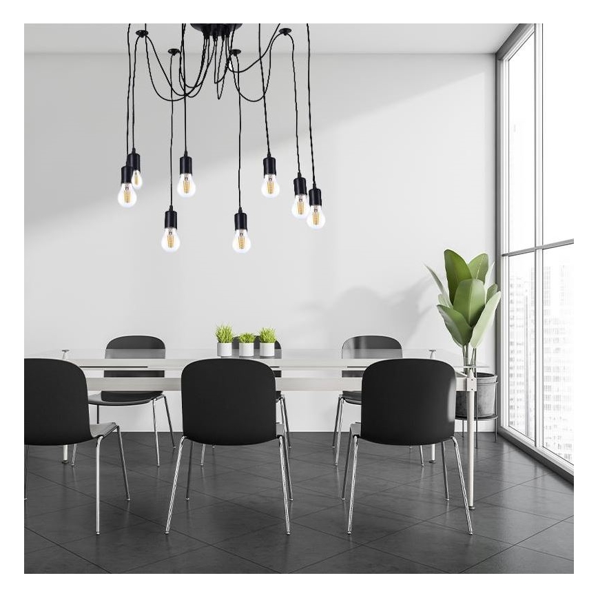 Cable de alimentación 8xE27/60W/230V araña negro