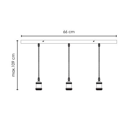 Cable de alimentación para lámpara VINTAGE 3xE27/40W/230V latón