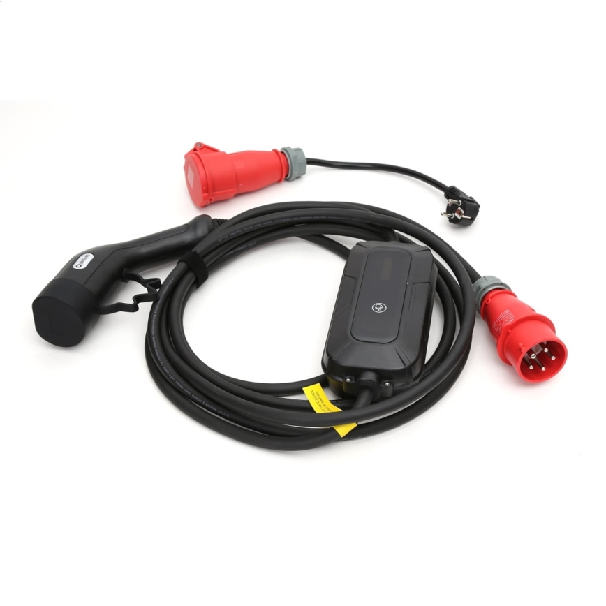 Estaciones de recarga para vehículos eléctricos EV/PHEV AC Tipo 2 16A/400V 22kW IP55 7m + adaptador 230V 3,7kW + estuche