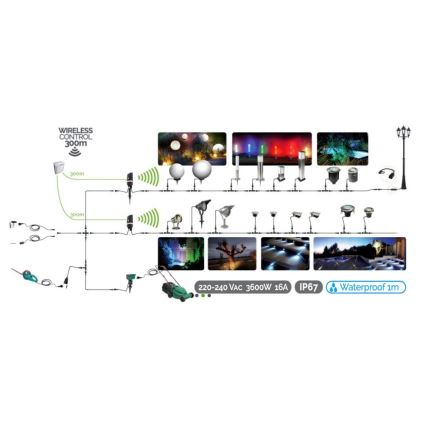 Cable de conexión para exteriores EASY CONNECT 5 conectores 1m IP67