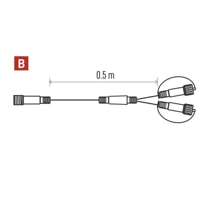 Cable de derivación exterior para cadenas conectables 0,5 m IP44